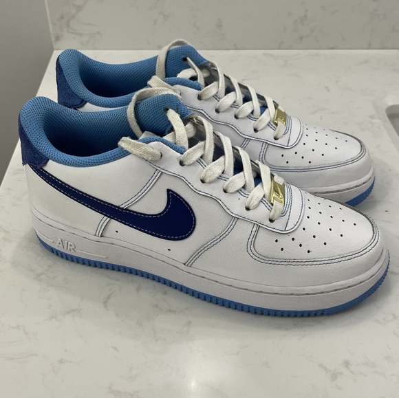 Nike Air Force 1 Low S50 White University Blue (GS) size 7Y - Picture 2 of 6